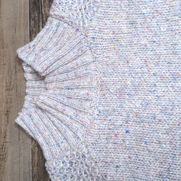 prAna Ibid Sweater Knit Wool Silk Blend Tunic Top Multicolor Speckled Tan XL - Picture 4 of 11